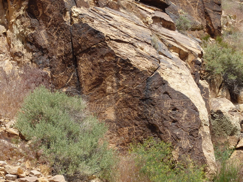 Petroglyphs at Parowan Gap, Utah.