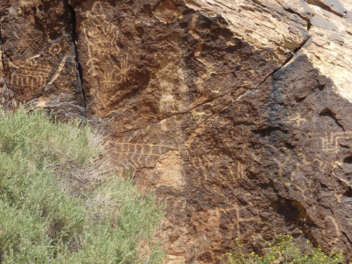 Petroglyphs at Parowan Gap, Utah.