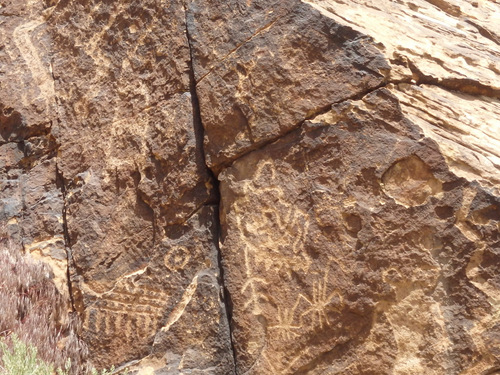 Petroglyphs at Parowan Gap, Utah.