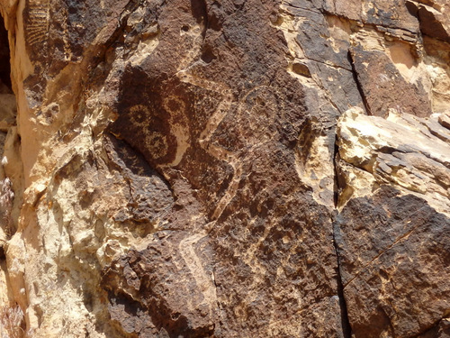 Petroglyphs at Parowan Gap, Utah.