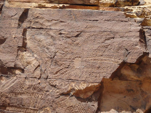 Petroglyphs at Parowan Gap, Utah.