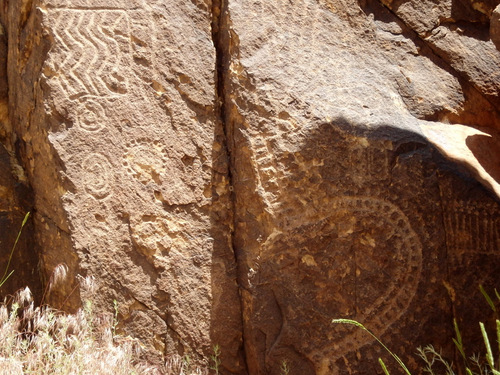 Petroglyphs at Parowan Gap, Utah.