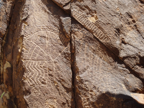 Petroglyphs at Parowan Gap, Utah.