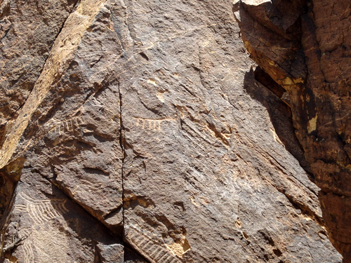 Petroglyphs at Parowan Gap, Utah.