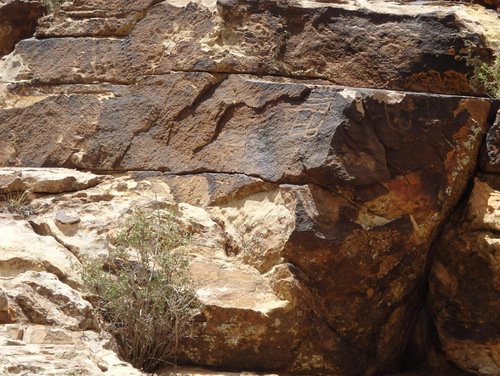 Petroglyphs at Parowan Gap, Utah.