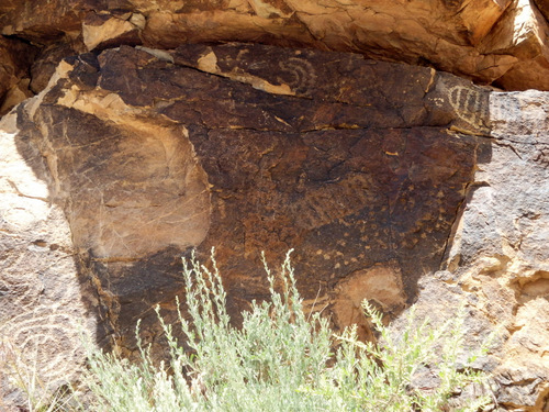 Petroglyphs at Parowan Gap, Utah.