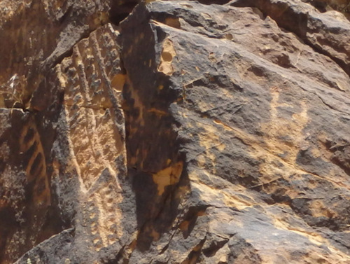 Petroglyphs at Parowan Gap, Utah.