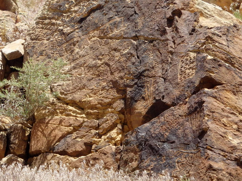 Petroglyphs at Parowan Gap, Utah.