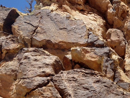 Petroglyphs at Parowan Gap, Utah.