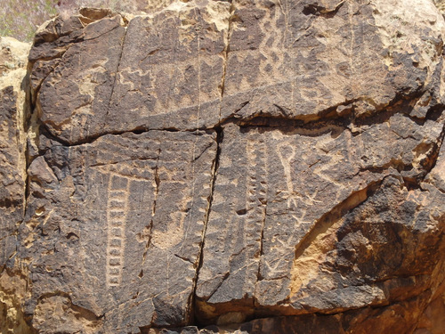 Petroglyphs at Parowan Gap, Utah.