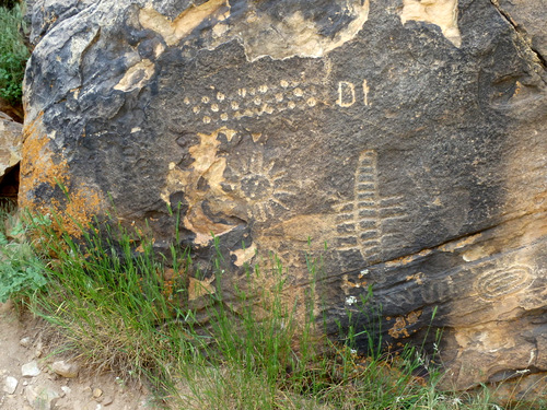 Petroglyphs at Parowan Gap, Utah.