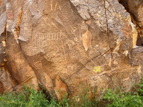 Petroglyphs at Parowan Gap, Utah.