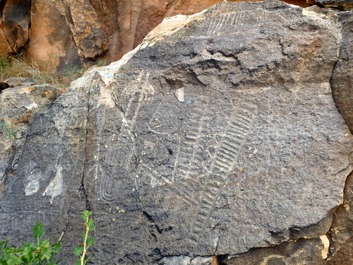 Petroglyphs at Parowan Gap, Utah.