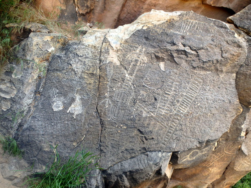 Petroglyphs at Parowan Gap, Utah.