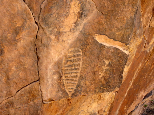 Petroglyphs at Parowan Gap, Utah.