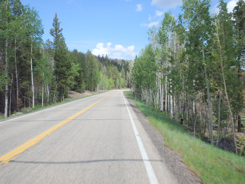 Generally cycling southeast on UT-143, Dixie NF.