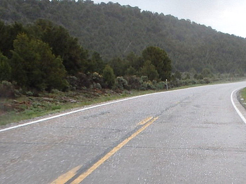 Some Pea sized hail.