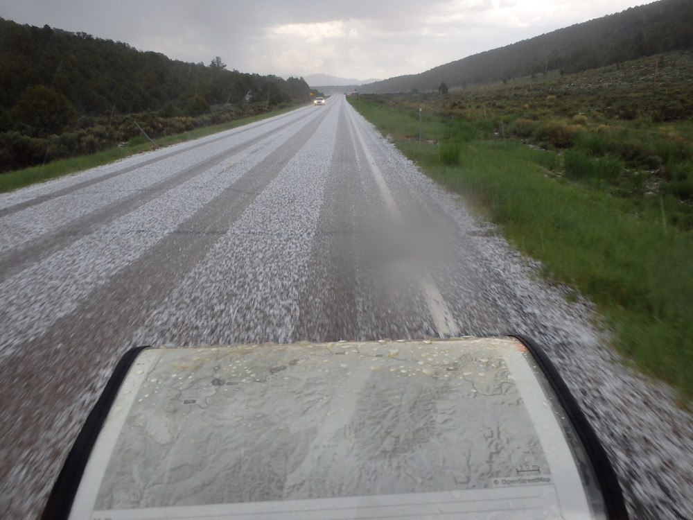 It was activily hailing nickle sized hail stones.