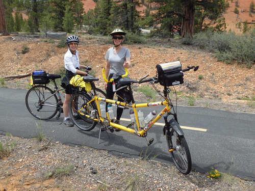 Alesia and Terry chatting on the trail.