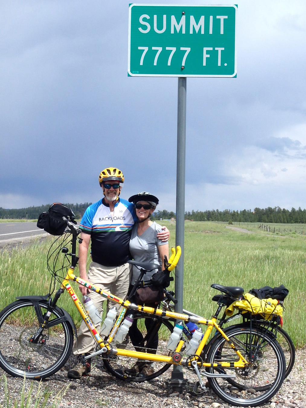 Dennis and Terry Struck with the Bee at  7777'/2370m abeam UT-12 near Bryce Canyon, Utah.