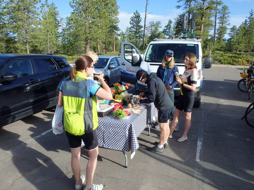 Making road snacks (no shortage of decisions and choices - yay Backroads).