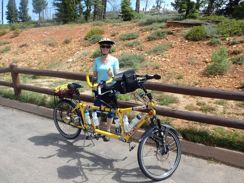 Terry Struck and the Bee at Black Birch Canyon overlook.