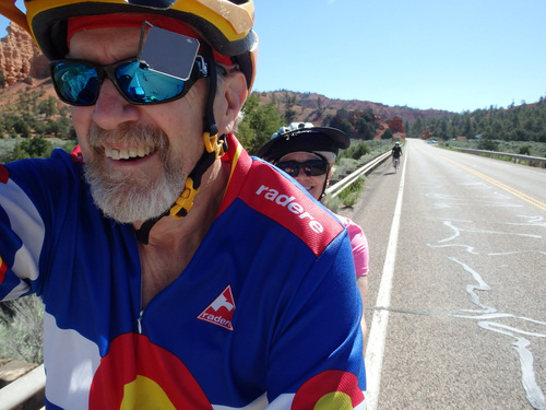 Dennis and Terry Struck selfie on the Bee on UT-12 with Alesia.