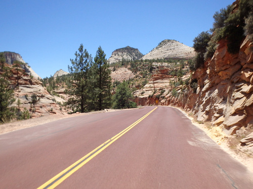 Pedaling through Zion NP.