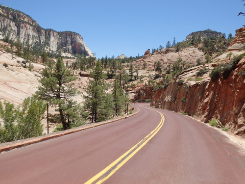 Pedaling through Zion NP.