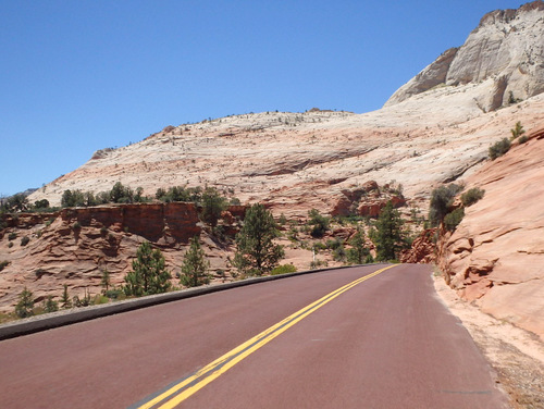 Pedaling through Zion NP.