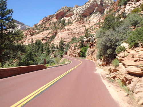 Pedaling through Zion NP.