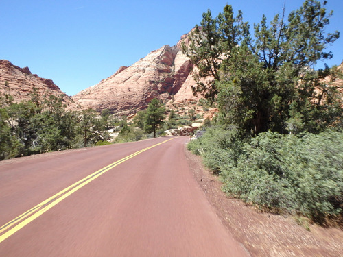 Pedaling through Zion NP.