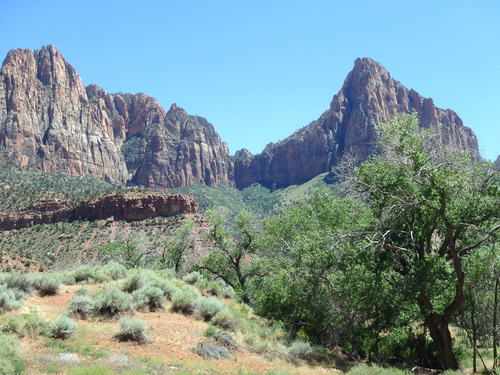 Riding south in the Virgin River Valley.