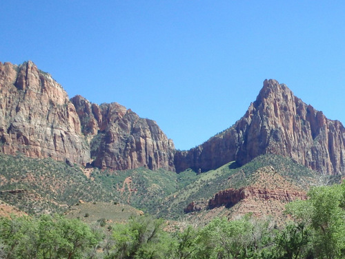 Riding south in the Virgin River Valley.