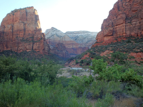 Looking back at the Virgin River.