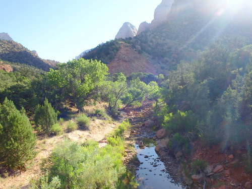 Cycling through Zion NP's Virgin Valley.