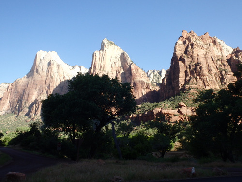 Cycling through Zion NP's Virgin Valley.