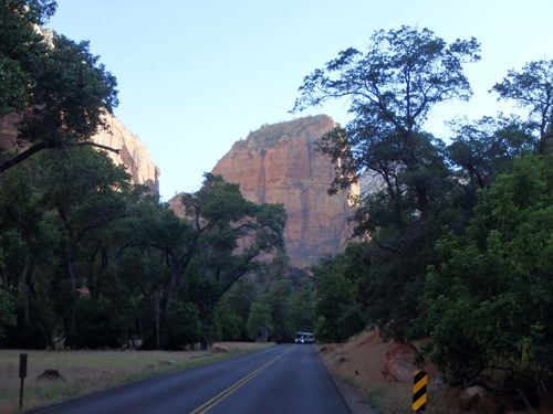 Cycling through Zion NP's Virgin Valley.