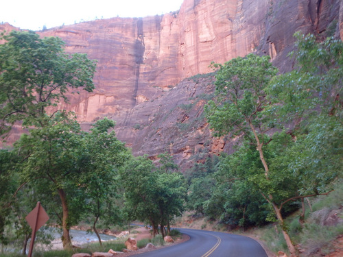 Cycling through Zion NP's Virgin Valley.