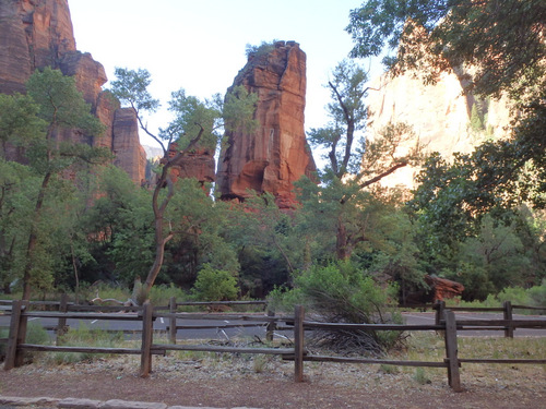 Cycling through Zion NP's Virgin Valley.