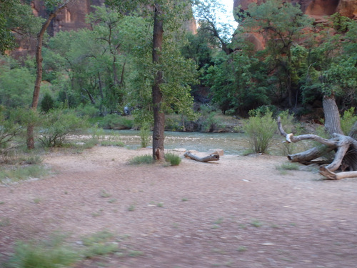 Cycling through Zion NP's Virgin Valley.