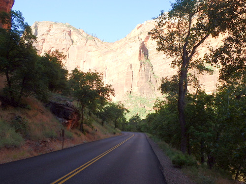 Cycling through Zion NP's Virgin Valley.