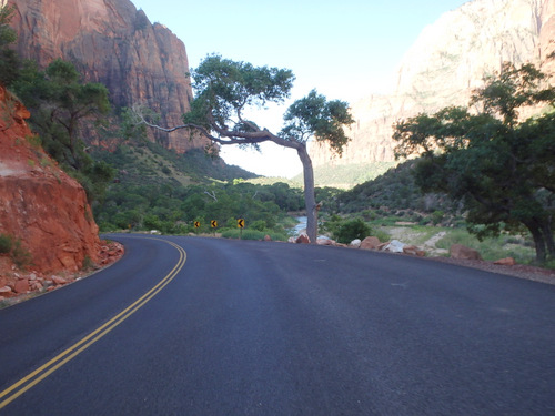 Cycling through Zion NP's Virgin Valley.