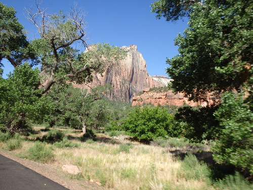 Cycling through Zion NP's Virgin Valley.