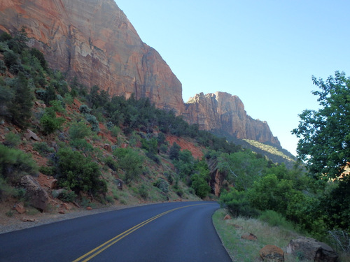 Cycling through Zion NP's Virgin Valley.