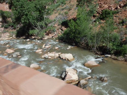 Cycling through Zion NP's Virgin Valley.