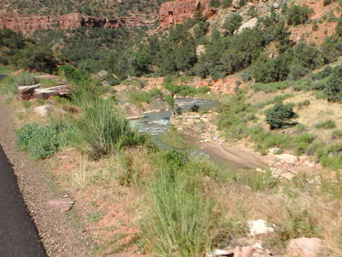 Cycling through Zion NP's Virgin Valley.