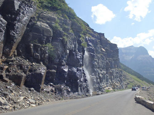 The Mountainside Spring, heading east on Going to the Sun Road.