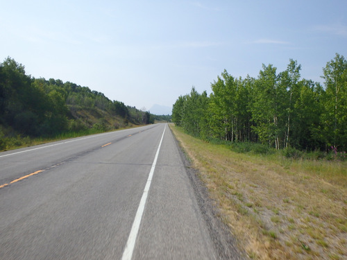 Southbound on US-89, Divide Mountain is on the Horizon (in Glacier NP).