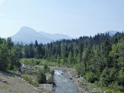 We rode parallel to an un-named creek while climbing out of St Mary.